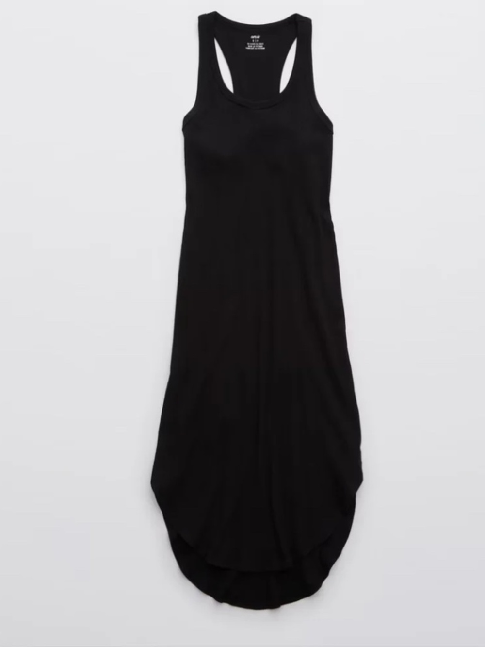 Aerie Black Ribbed Midi Coverup Medium